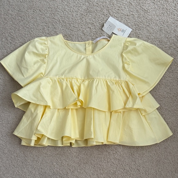 Zara Yellow Ruffled Blouse - Picture 1 of 4